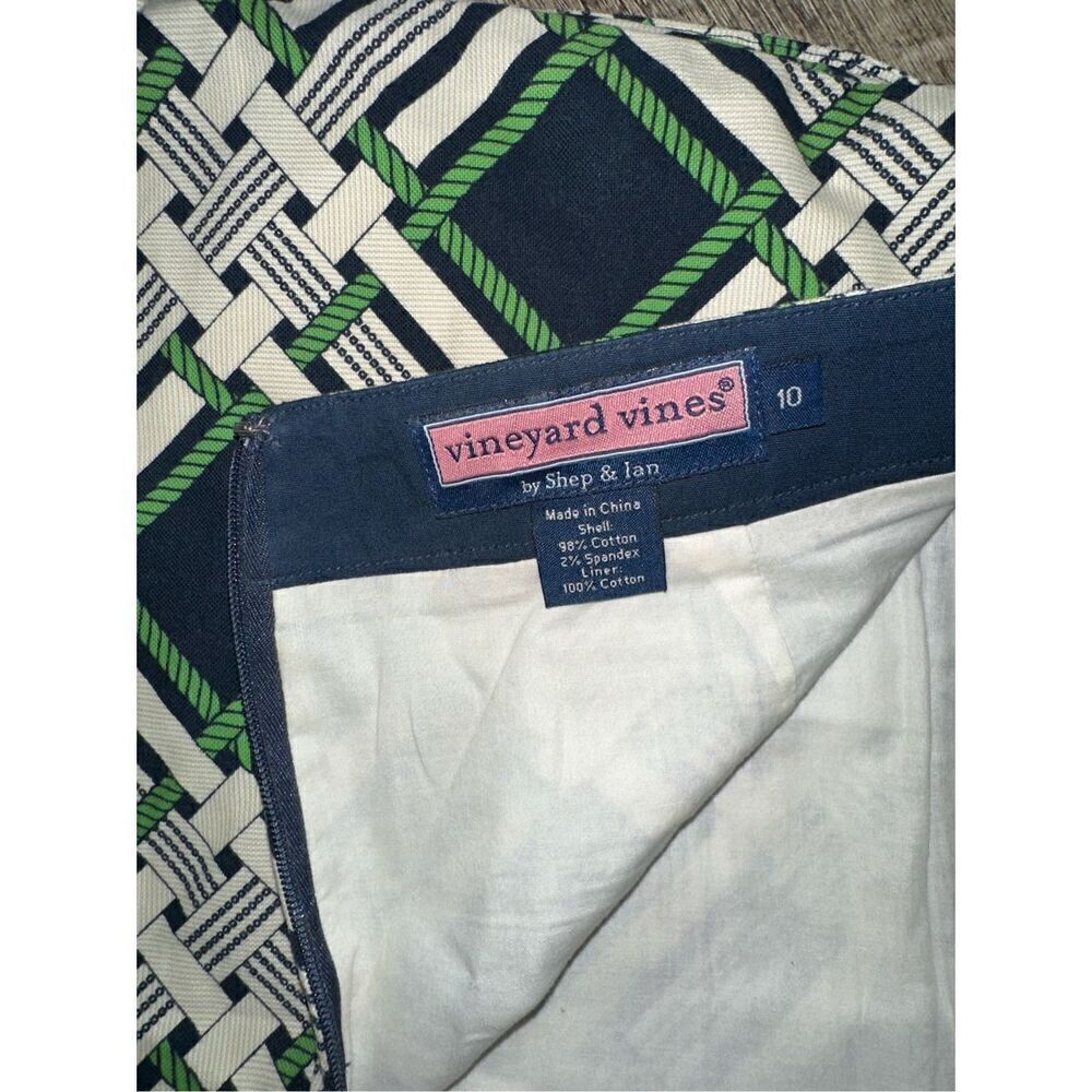 Vineyard Vines by Shep & Ian Nautical Beach Plaid Skirt Navy/Green/White Size 10 - Picture 4 of 4